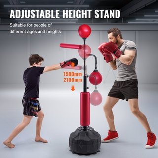 Entrenador de Velocidad de Boxeo, Saco de Boxeo con Soporte, Saco de Boxeo Reflex para Adolescentes y Adultos, Saco de Golpe Libre de Altura Ajustable con Guantes, Saco de Velocidad para Entrenami...