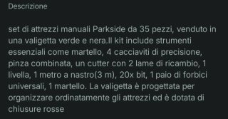 Set attrezzi Parkside 35 pz