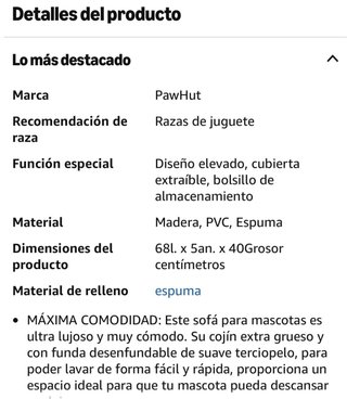 Cama Sofá Perro Pequeño Gris y Blanco