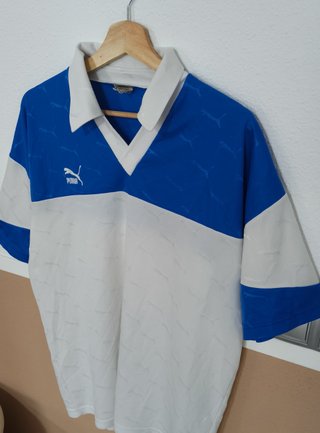 Camiseta Fútbol Vintage Puma Azul/Blanco