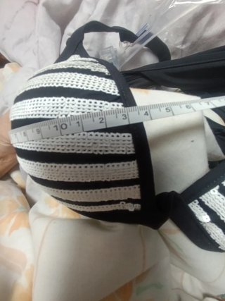 Bikini Rayas Blancas y Negras con Lentejuelas