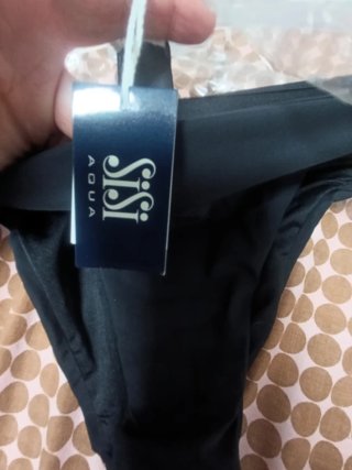 Bikini Rayas Blancas y Negras con Lentejuelas