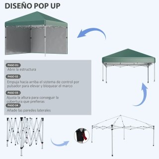 Carpa Plegable Verde 3x3m