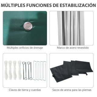 Carpa Plegable Verde 3x3m