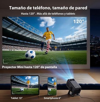 SIN ABRIR Proyector 4K WiFi 6 Bluetooth 5.4 210°