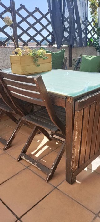 Mesa Terraza Madera y Cristal Ikea