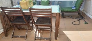 Mesa Terraza Madera y Cristal Ikea