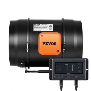 Ventilador de Conducto Inline, 203.2mm 506.2 CFM con Controlador de Temperatura y Humedad, Ventilador de Escape de Motor EC Silencioso para Aumento de Enfriamiento, Carpas de Cultivo, Hidroponía