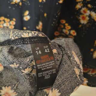Abito George Nero Fiori Arancioni Taglia 46