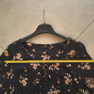 Abito George Nero Fiori Arancioni Taglia 46