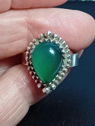 Anillo Plata Ley onix verde