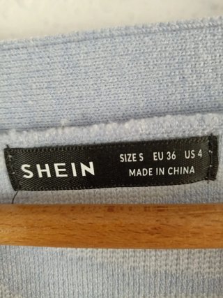 Cárdigan SHEIN cebra azul y blanco Talla S