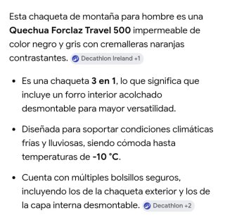 Chaqueta Montaña Hombre Quechua Negra/Gris