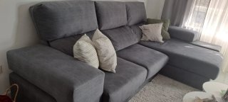 Sofá chaise longue gris