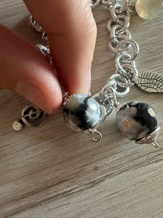 Bracciale catena grossa ciondoli pietre naturali