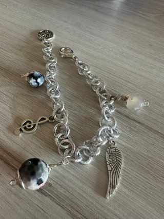 Bracciale catena grossa ciondoli pietre naturali