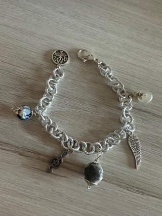 Bracciale catena grossa ciondoli pietre naturali