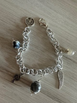 Bracciale catena grossa ciondoli pietre naturali