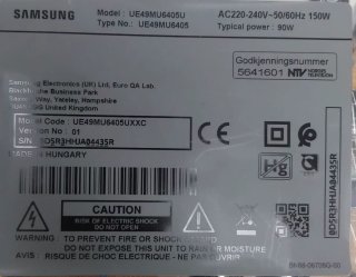 Despiece TV Samsung UE49MU6405U