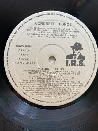 Vinilo LP Concrete Blonde - Bloodletting - 1990
