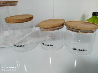 Set 5 Botes Cristal Bambú Cocina