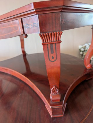 Mesa de salón madera y cristal