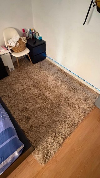 Tappeto Shaggy Beige e Grigio