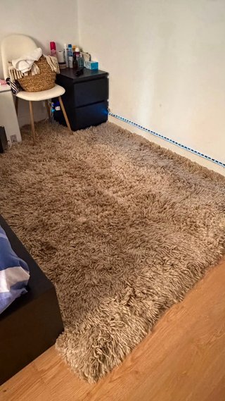 Tappeto Shaggy Beige e Grigio