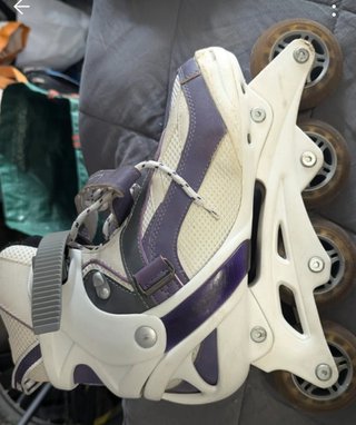 Pattini in linea donna viola e bianchi