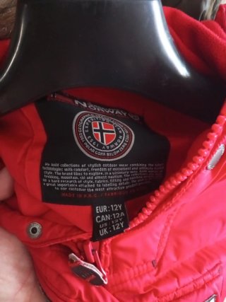 Abrigo Geographical Norway Rojo