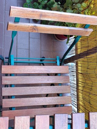 Mesa y 2 Sillas Terraza Madera