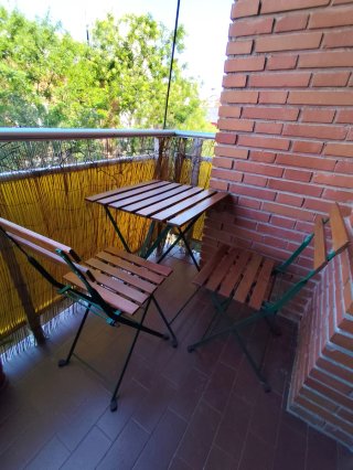 Mesa y 2 Sillas Terraza Madera