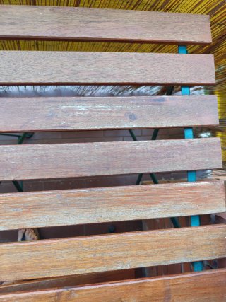 Mesa y 2 Sillas Terraza Madera
