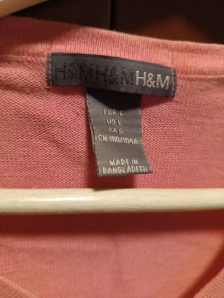 Jersey H&M punto fino rosa talla L