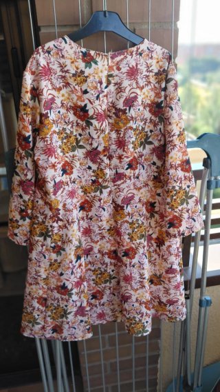 Vestido estampado floral manga 3/4
