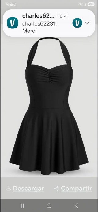 Traje de baño negro estilo halter