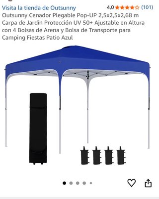 Carpa Outsunny Azul Plegable Jardín