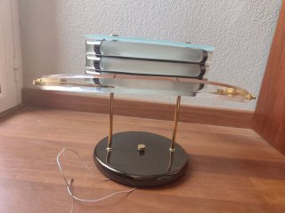 Lámpara Techo Cristal y Metal Dorado