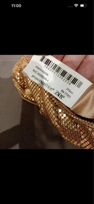 Bolso fiesta Zara dorado