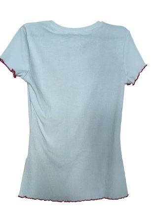 Camiseta canalé con ribete rojo