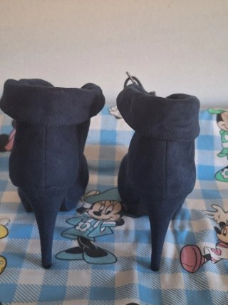 Botas de terciopelo azul invierno
