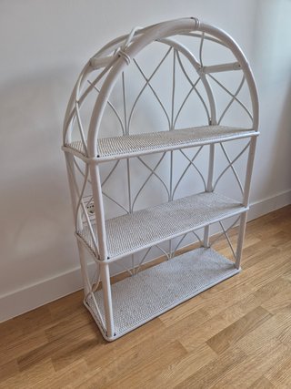 Estantería de bambú blanca