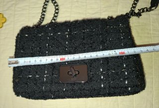 Bolso Parfois Negro Tweed Cadena