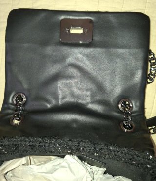 Bolso Parfois Negro Tweed Cadena