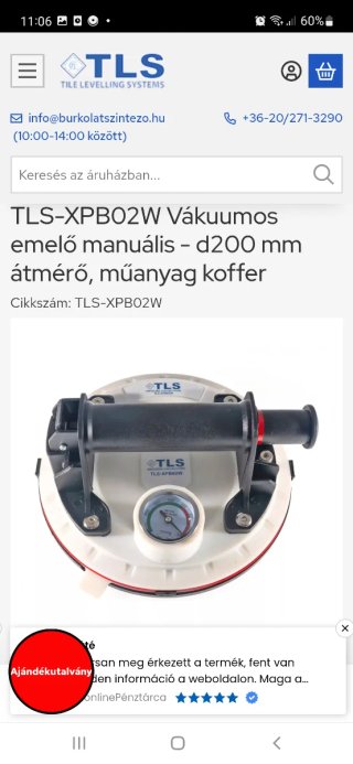 Ventosa para cristales TLS XPB62W