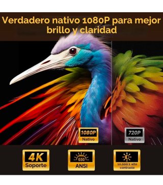 Proyector Alwtniet 4K Google TV Gris/Plata
