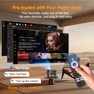 Proyector Alwtniet 4K Google TV Gris/Plata