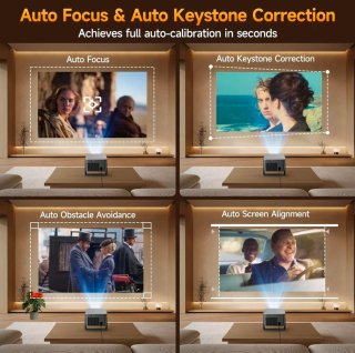 Proyector Alwtniet 4K Google TV Gris/Plata