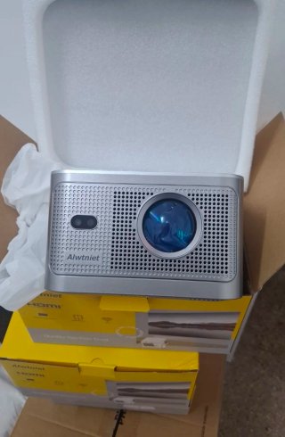 Proyector Alwtniet 4K Google TV Gris/Plata
