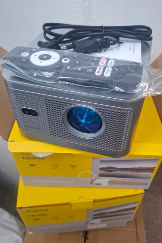 Proyector Alwtniet 4K Google TV Gris/Plata